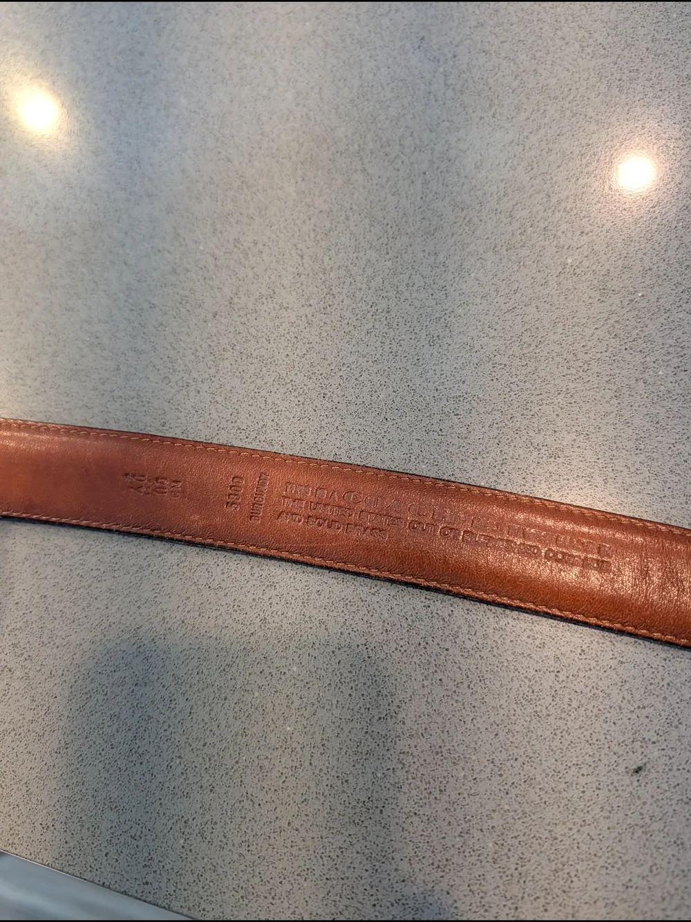 Coach Vintage Dark Burgundy Leather Belt with Brass Buckle